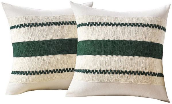 Agger Kissenbezug 2er-Set Boho-Zierkissenbezüge 45x45 cm, Rustikale Retro-Kissenhüllen, (2 Stück), für Wohnzimmer, Schlafzimmer, Couch, Bett, Sofa & Sessel