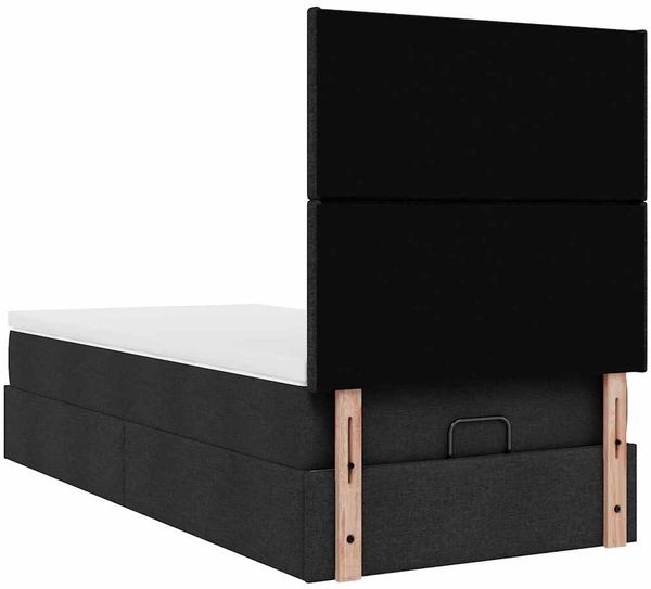 vidaXL Ottomane Bett mit Matratze & LEDs Schwarz 80x200 cm Stoff 3313880 Bild 12
