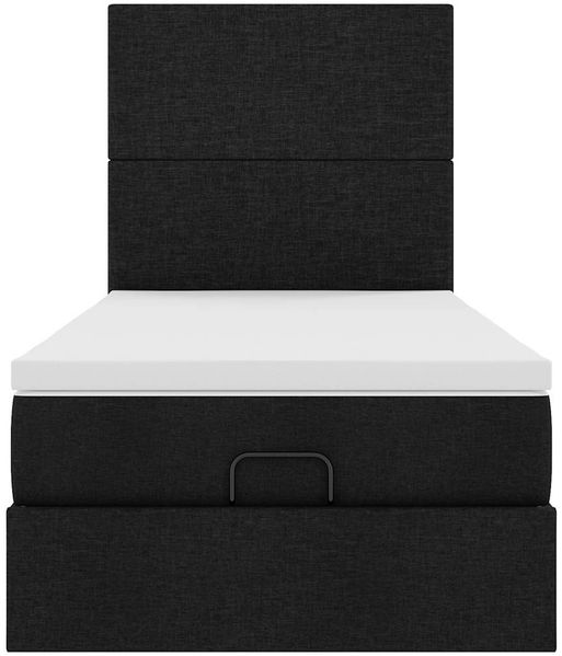 vidaXL Ottomane Bett mit Matratze & LEDs Schwarz 80x200 cm Stoff 3313880 Bild 8