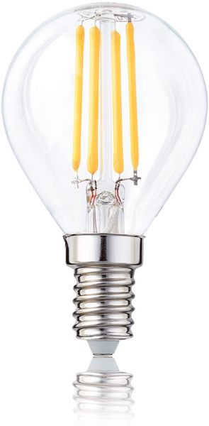 hellum E14 LED Glühbirne, G45 LED Lampe 4,5W als Ersatz Leuchtmittel für 40-Watt Glühbirne, E14 warmweiß mit 2700 Kelvin, 470 Lumen Klar, 1 Stück 208115