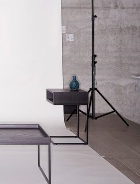 Beistelltisch Dina U Form Ablage Schwarz / Gestell Schwarz