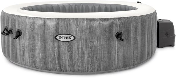 Intex 'Pure SPA Bubble GreyWood XXL Deluxe' Whirlpool, Ø 216x71 cm, bis zu sechs Personen, grau