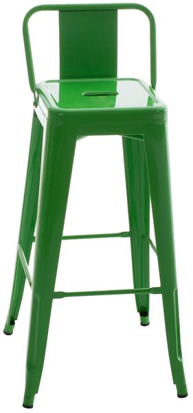 CLP Barhocker mit Lehne im Industrial-Look Mason, mit Rückenlehne und Fußablage,grün