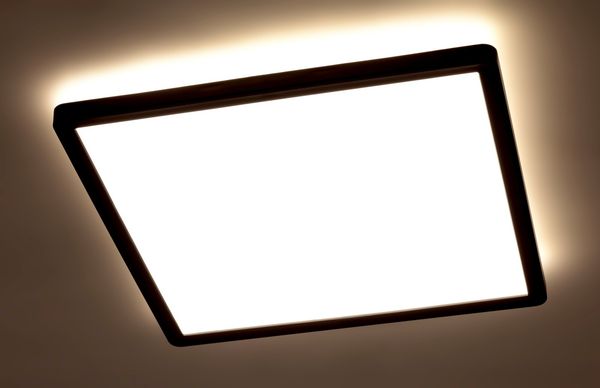 Novel LED-Deckenleuchte, Kunststoff schwarz, 29.3 x 2.8 x 29.3 cm, mit backlight
