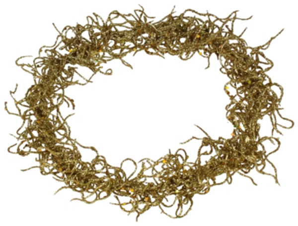 Kranz mit Glimmer gold – Festlicher Weihnachtskranz aus Kunststoff Ø 25 cm