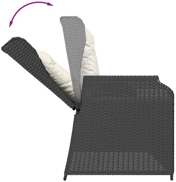 vidaXL 7-tlg. Garten-Lounge-Set mit Kissen Schwarz Poly Rattan 3262369 Bild 10