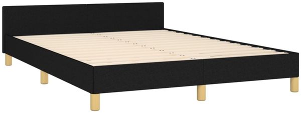 Bettgestell mit Kopfteil Schwarz 140x190 cm Stoff [347409] Bild 4