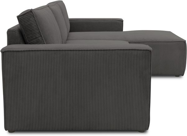 DOMO. collection Ecksofa 800 021, Couch in L-Form mit Cordstoff, Modulsofa mit Taschenfederkern, Sofa, Polsterecke, Eckcouch 273 x 172 x 85 cm (BxTxH), dunkelgrau Bild 3