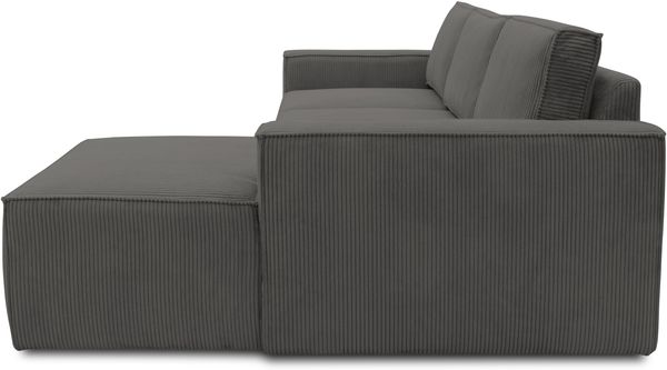 DOMO. collection Ecksofa 800 021, Couch in L-Form mit Cordstoff, Modulsofa mit Taschenfederkern, Sofa, Polsterecke, Eckcouch 273 x 172 x 85 cm (BxTxH), dunkelgrau Bild 5