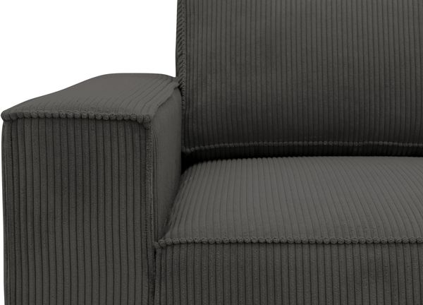 DOMO. collection Ecksofa 800 021, Couch in L-Form mit Cordstoff, Modulsofa mit Taschenfederkern, Sofa, Polsterecke, Eckcouch 273 x 172 x 85 cm (BxTxH), dunkelgrau Bild 6