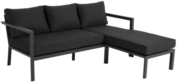 Gartenecksofa Delia von Brafab aus Aluminium und Olefin-Stoff, modern, anthrazit, inkl. Kissen