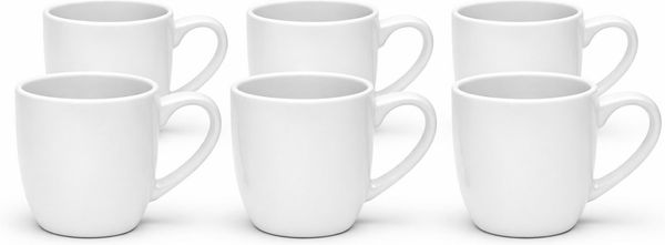 van Well Becher Kaffeebecher 350 ml Malmö, 6 Stück, 6-tlg, Steingut, spülmaschinen- und mikrowellengeeignet