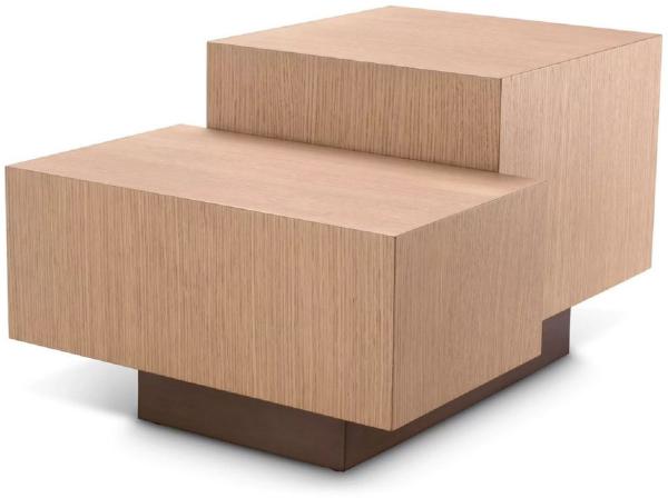 Casa Padrino Luxus Beistelltisch Naturfarben / Bronze 70,5 x 50 x H. 40,5 cm - Rechteckiger Wohnzimmer Tisch - Wohnzimmer Möbel - Luxus Möbel - Luxus Einrichtung