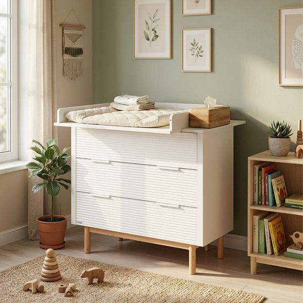 HOME DELUXE Wickelkommode inkl. Aufsatz COCO - Weiß