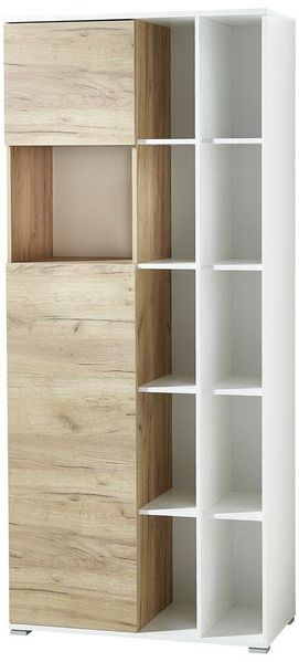 Aktenschrank GENT-01 Büroschrank in Navarra Eiche NB. und weiß BxHxT ca. 85 x 197 x 40 cm