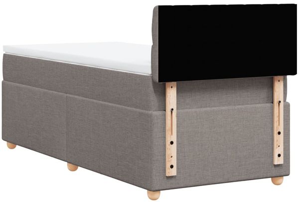 vidaXL Boxspringbett mit Matratze Taupe 90x200 cm Stoff 3288874 Bild 8