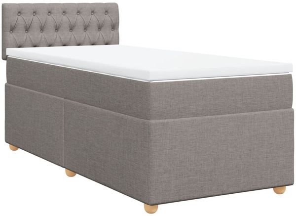 vidaXL Boxspringbett mit Matratze Taupe 90x200 cm Stoff 3288874 Bild 3