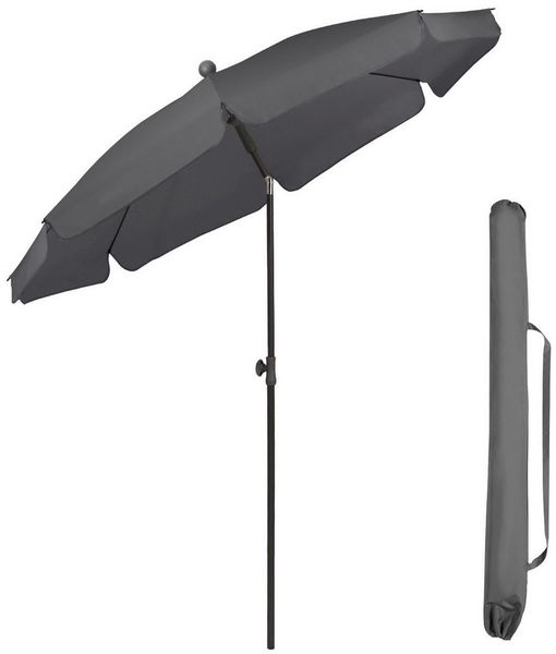 Sekey Balkonschirm 200cm Sonnenschirm Rund Gartenschirm Terrassenschirm mit UV-Schutz 50, Balkonschirm höhenverstellbar, Stabiler Sonnenschirm knickbar