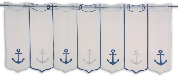 Clever-Kauf-24 Scheibengardine Scheibengardine Anker, Ösen, transparent