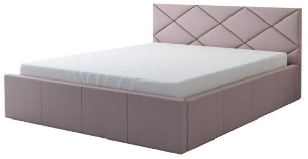 Polsterbett VIGI 180x200 mit Matratze, Bettkasten und Lattenrost. Farbe: Flamingo 19