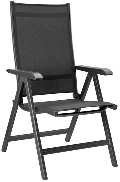 Kettler 'Basic Plus' Klappsessel mit verstellbarer Rückenlehne, Alu / Textilene, Anthrazit