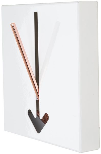 Wandgarderobe weiß, Pfeil-Haken rotgold, H 17 cm