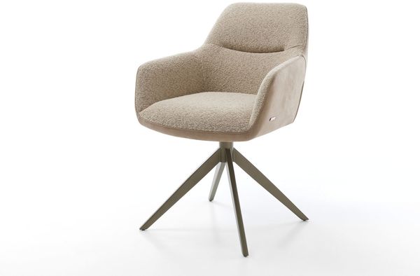 Drehstuhl Pejo-Flex Materialmix Schlamm Kreuzgestell breit Effektfinish Titan 360° drehbar Taschenfederkern