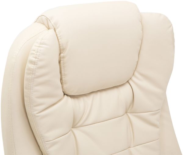 Chefsessel H 121 x T 62 x B 68 cm, drehbar, ergonomisch, Kunstleder Beige Bild 8
