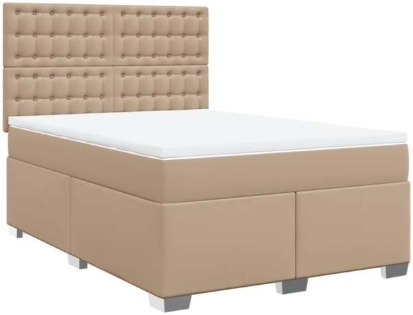vidaXL Boxspringbett Matratze Cappuccino-Braun 140x190cm Kunstleder 3290723