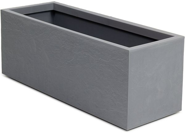 ONDIS24 Blumenkasten Vulkan 57L Gestein/Basalt Optik mit Wasserspeicher Pflanzenkasten, 79.5 x 29.5 x 29.5 (H) cm