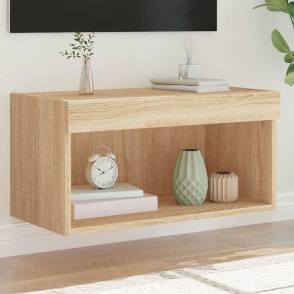 vidaXL TV-Schrank mit LED-Leuchten Sonoma-Eiche 60x30x30 cm 837131