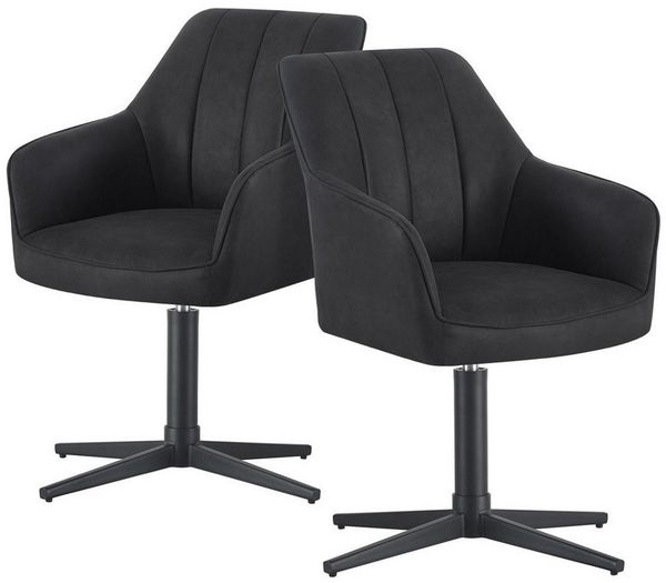 DUBI Möbel Drehstuhl Thomas, X-Gestell 360° drehbar mit Rückholfunktion 2er-Set