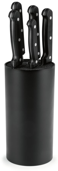 GOURMETmaxx Messerset mit Messerblock 6-tlg. schwarz/silber Bild 1