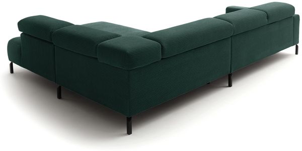 KAWOLA Sofa DELIA Ecksofa Cord smaragd Recamiere rechts 74 x 219 x 276 cm Bild 5