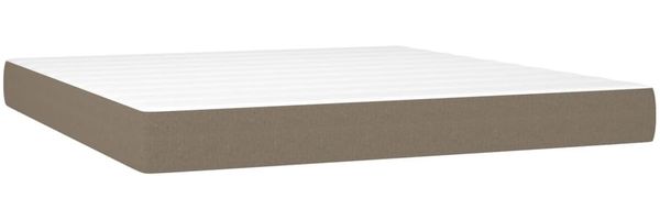 vidaXL Boxspringbett mit Matratze Taupe 180x200 cm Stoff 3126425 Bild 5