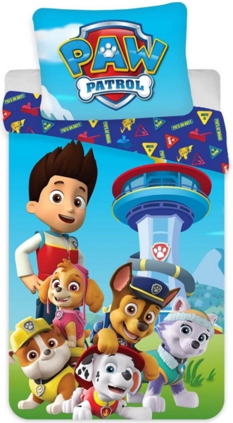 BrandMac Bettwäsche PAW Patrol - Wende-Bettwäsche-Set, 135x200 & 80x80, Baumwolle, 100% Baumwolle