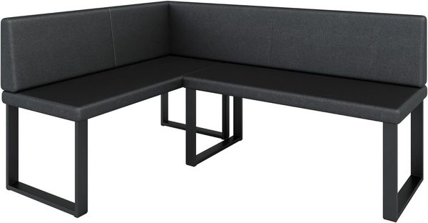 AN-MOEBEL4U Eckbank ALINA Metall, perfekt für Küche, Esszimmer, Wohnzimmer. Zwei Größen 128x168/142x196