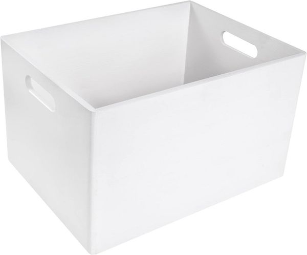 Creative Deco Holzkiste Obstkiste Korb 40 x 30 x 24 cm (1cm) mit Griffen ohne Deckel, Hölzernen Kasten Holzbox Kiste