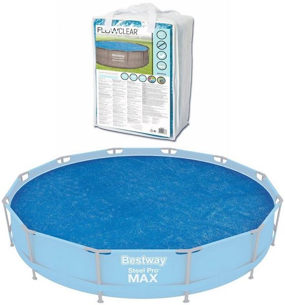 Bestway Solarplane Ø366cm Pool Abdeckung Solarfolie rund Poolplane blau