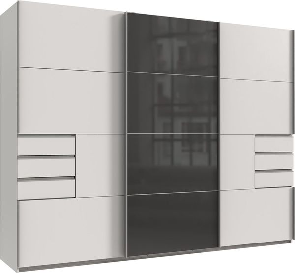 Wimex Schwebetürenschrank Saigon, Kleiderschrank mit Schiebetür mit Glaselementen, 3 Türen, 270cm breit