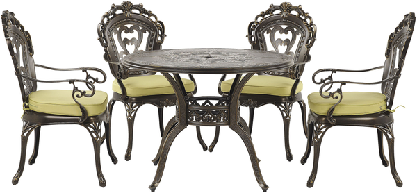Beliani 'SAPRI' Gartentisch Set, Metall Dunkelbraun, 100x72x100 cm