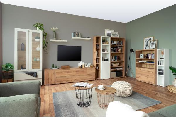 Regal >Ravenna< in Weiß Matt - 25x131x27cm (BxHxT) Bild 5