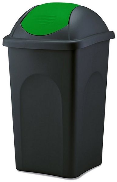 BigDean Mülleimer 60 L XL schwarz Grün Schwingdeckel Müllsammler Abfalleimer Mülltonn