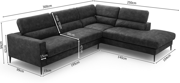 AX LIVING Ecksofa grau Jolandi Couch L Form XXL Ecksofa 300 cm breit L Bild 6