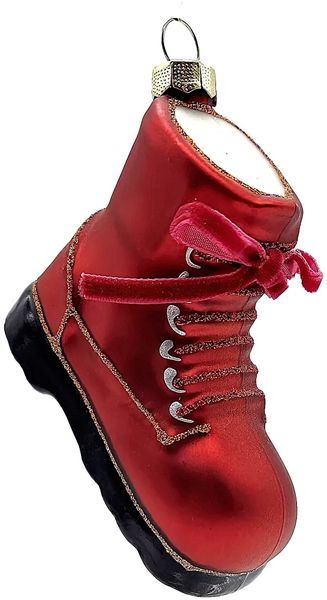 Wanderschuh, Schuh rot 6,5 x 9cm Glasornament, Weihnachtsschmuck