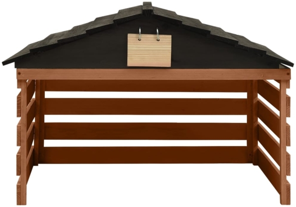 vidaXL Mähroboter Garage, Tannenholz, 78 x 74 x 54 cm, Schwarz / Braun