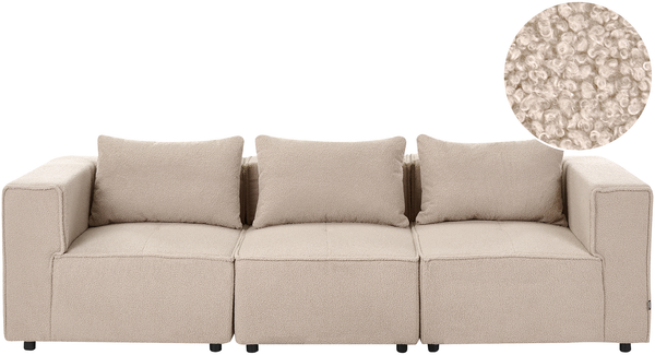 AXEBO 3-Sitzer Modulsofa Beige Bouclé
