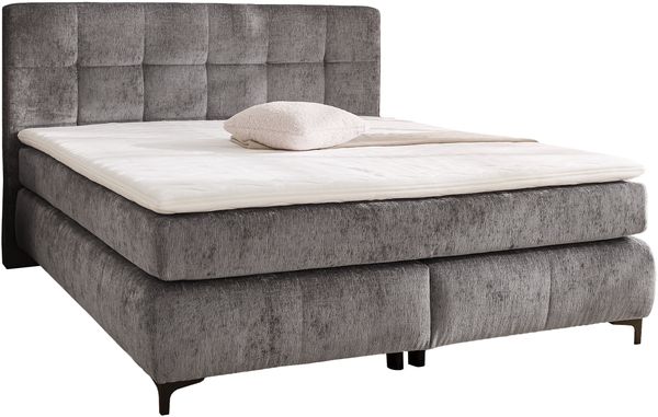 Jockenhöfer 'Beatrice Mix' Boxspringbett, 180x200 cm, Chenille Grau