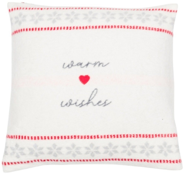 DAVID FUSSENEGGER Kissenhülle Savona 'warm wishes' 50 x 50 cm Rohweiß