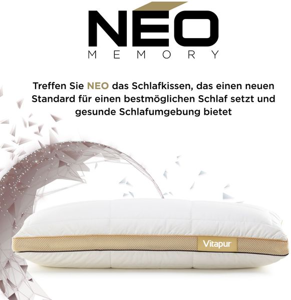 Vitapur KOPFKISSEN NEO Microfaser Weiß 40×80 (H 18.5 x T 40 x B 80 cm)